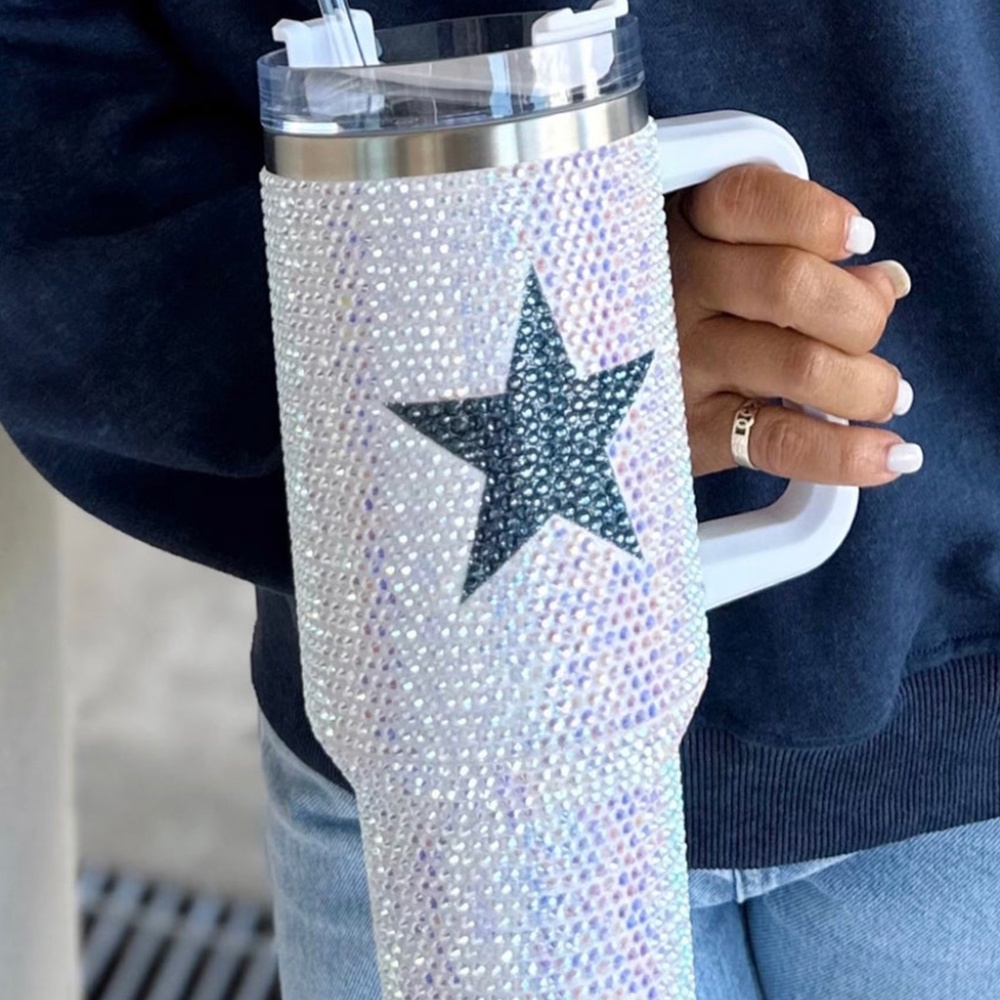 Full Rhinestone Stainless Portable Cup 40oz - Picture 2 of 4